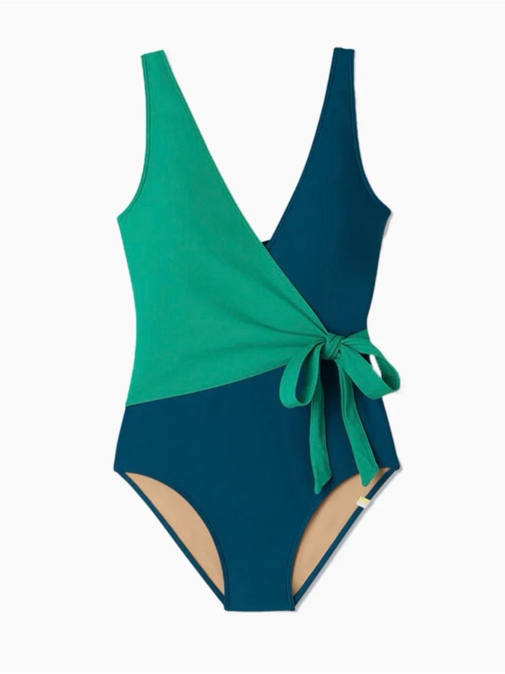 Summer salt The Perfect Wrap Two-Tone Green and Teal One-Piece Swimsuit